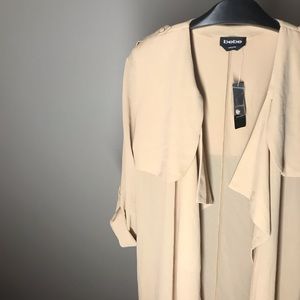 BeBe long draped open front trench